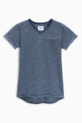 Indigo Striped V-Neck T-Shirt (3-16yrs)